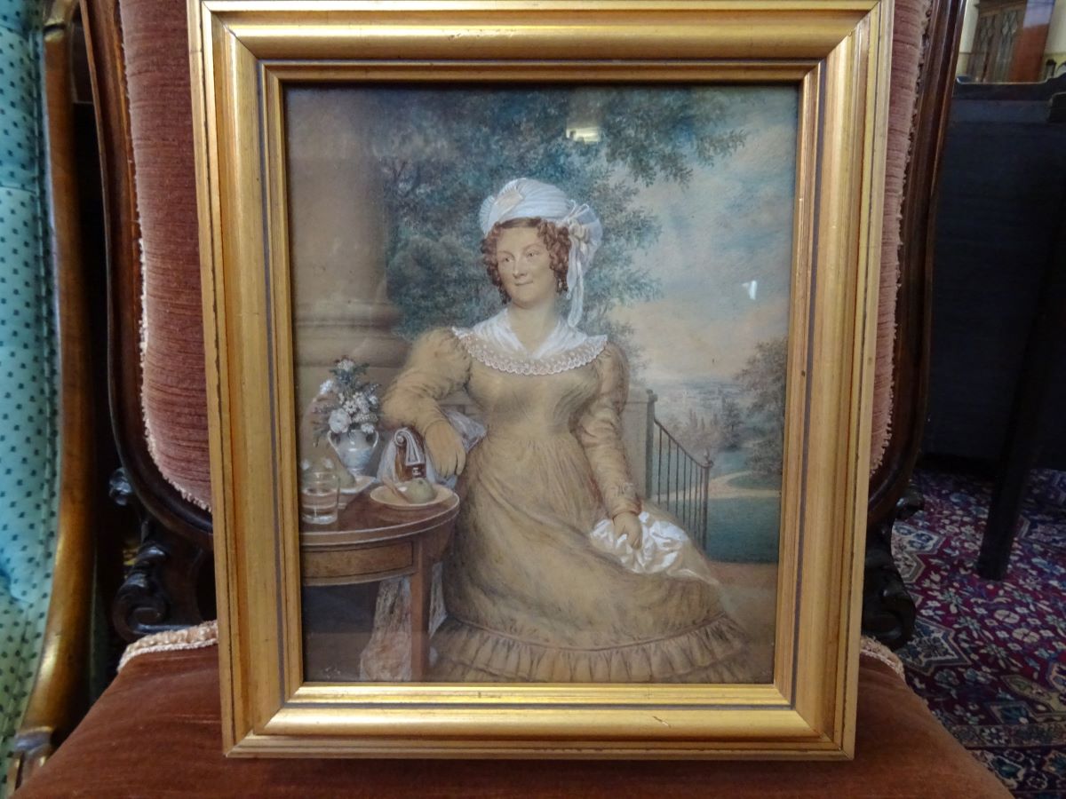 18th Century watercolour of a lady